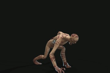 Fantasy character Mummy - 3D render, on dark background