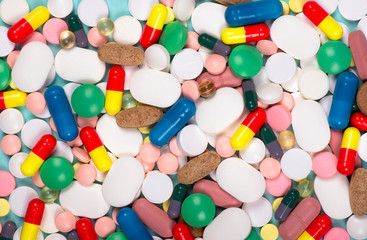 Medical background with pills.