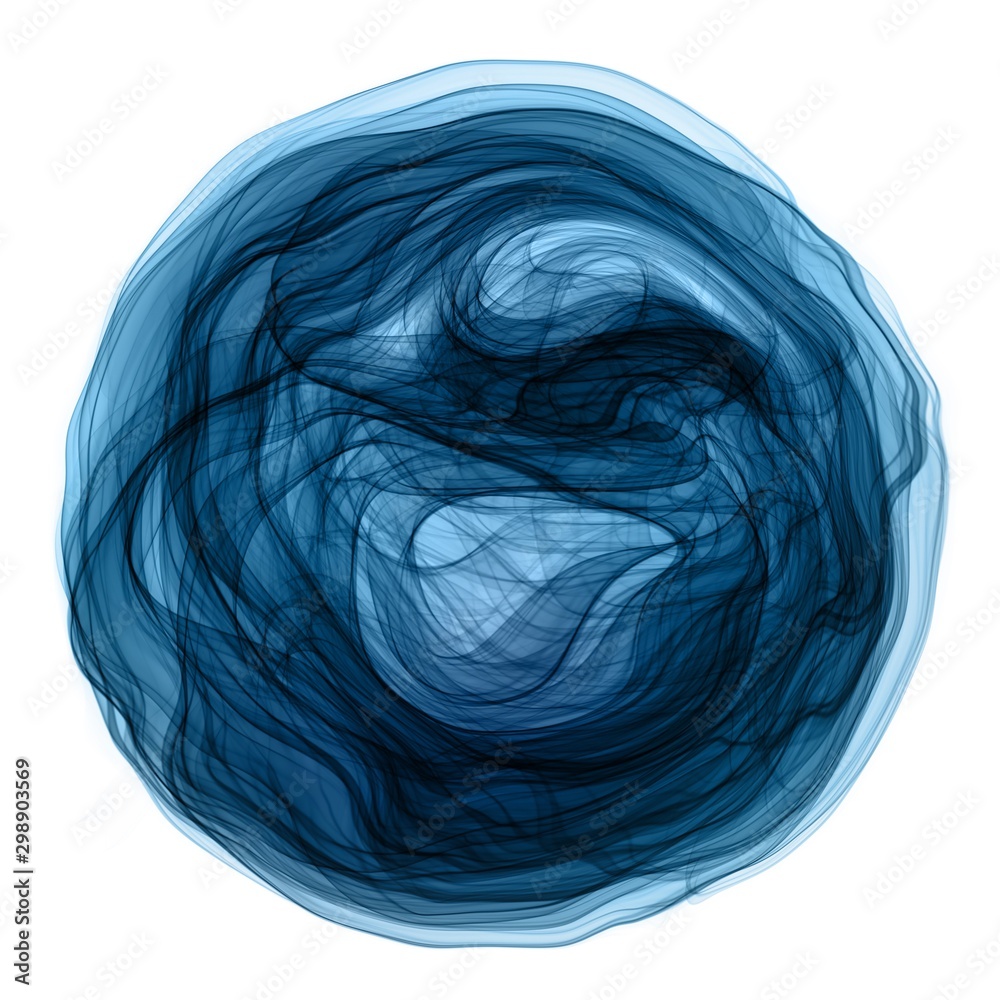 Poster abstract transparent liquid fluid, smoke swirl flowing in circle shape with blue and green colors is