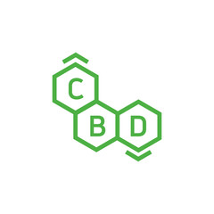 CBD Logo Icon With Business Card Vector Template, CBD Cannabidiol Cannabis Hemp Marijuana Medical Pharmaceutical Industry And Business Medical.