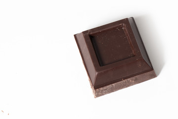 Pieces of Chocolate isolated on white background