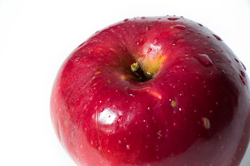Fresh red apple on white background