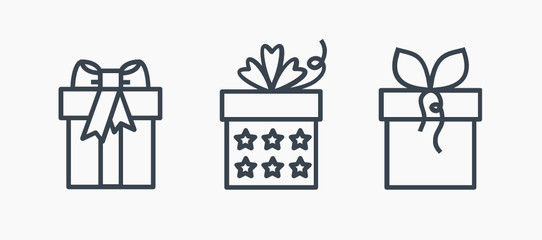 Gift isolated minimal icon. Box graph line vector icon for websites and mobile minimalistic flat design.
