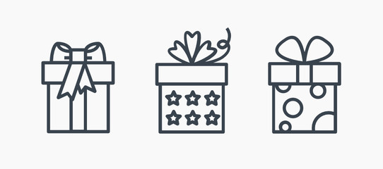 Gift isolated minimal icon. Box graph line vector icon for websites and mobile minimalistic flat design.