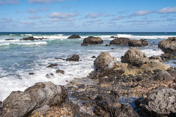 Fototapeta na wymiar Caleta de Mojon, wild beach on North Lanzarote