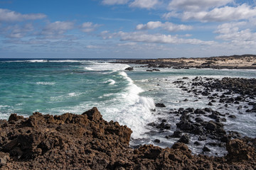 Fototapeta na wymiar Caleta de Mojon, wild beach on North Lanzarote