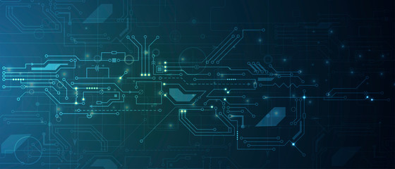Abstract circuit board futuristic technology processing background