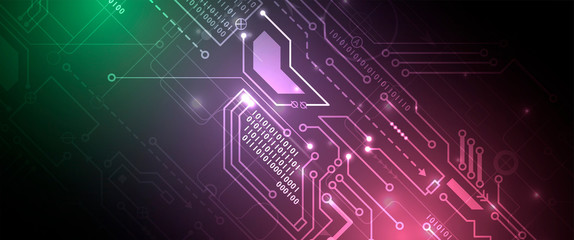 Obraz premium Abstract circuit board futuristic technology processing background