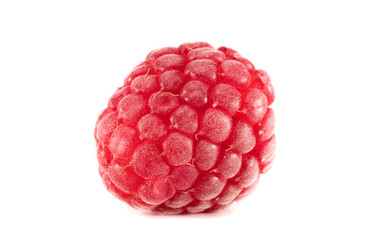 Ripe juicy raspberries on a white background, Isolated closeup, for design, vitamins, berries, fruits.