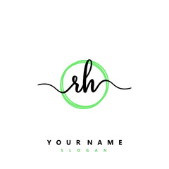 RH Initial handwriting logo vector