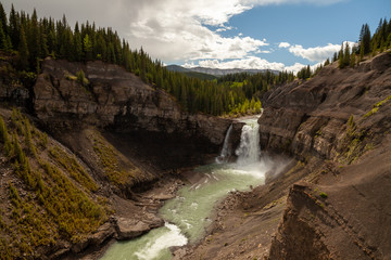 Ram Falls in the foothills of the Canadian Rocky Mountains, Alberta, Canada