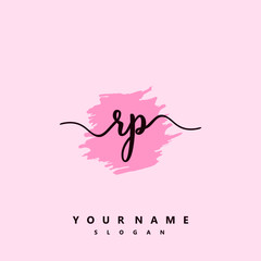 RP Initial handwriting logo vector