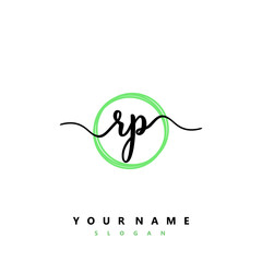 RP Initial handwriting logo vector