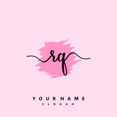 RQ Initial handwriting logo vector