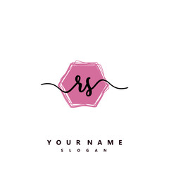 RS Initial handwriting logo vector