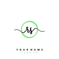 RS Initial handwriting logo vector