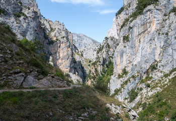 Road of Cares on the mountain pass through the Picos de Europa