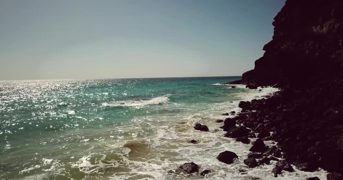 Fuerteventura, Spanien, wellen, natur, wasserlandschaft, meer, ozean, urlaub, insel, sonne, sonnenuntergang, raue see, türkis, blau, background, strand, sand, beach, 