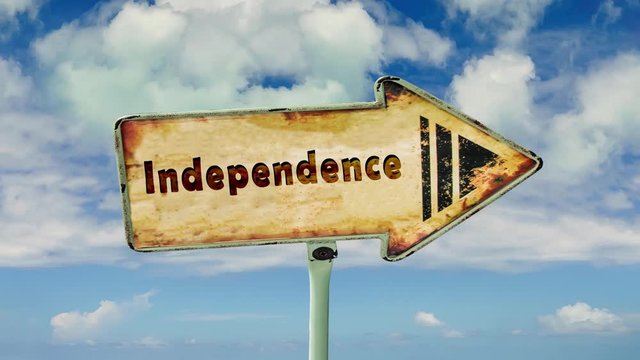 Street Sign the Way to Independence