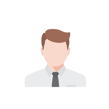 flat style man avatar with tie clip art preview