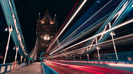 night view at london tower bridge