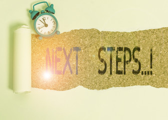 Word writing text Next Steps. Business photo showcasing something you do after you have finished...
