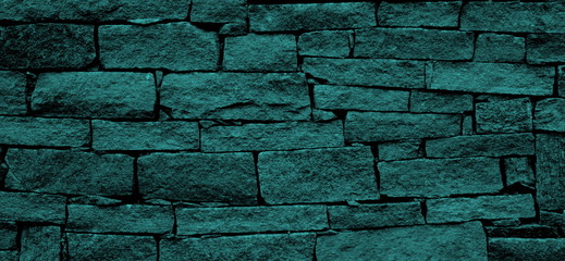 Hintergrund Mauerwerk blau türkis Steinmauer abstrakt