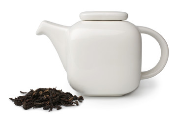 Teapot with handful of tea