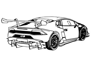 vector sports car sketch on a white background