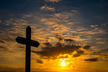 Cross at sunset