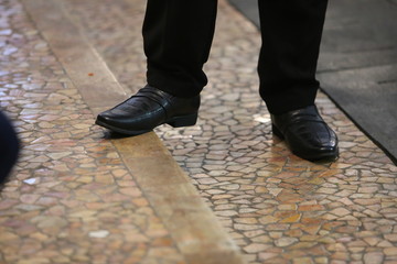 man walking on the street