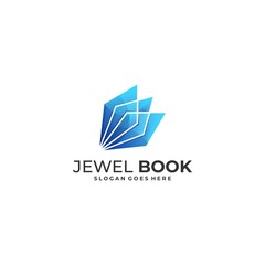 Abstract Jewel Book Overlap Illustration Vector Design Template.