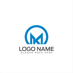 Logo Design Concept with abstract M Leter, Blue Color for Your Corporate / Business