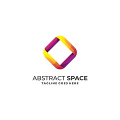 Abstract Cube Space Illustration Vector Design Template.