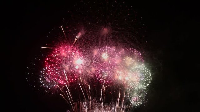 Fireworks display celebration, Colorful New Year Firework 4K