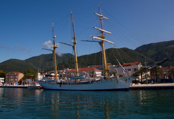 Fototapeta na wymiar Sea coast in Montenegro. Boka Kotorska Bay.