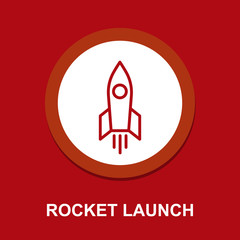 rocket icon in flat style.