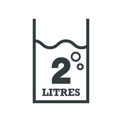 2 Liter l sign estimated volumes milliliters