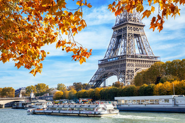Autumn in Paris, view with Eiffel tower, Paris, France