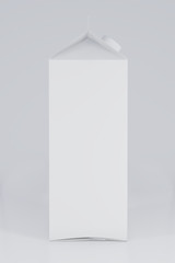 Blank milk box. Retail package mockup. 3d rendering.
