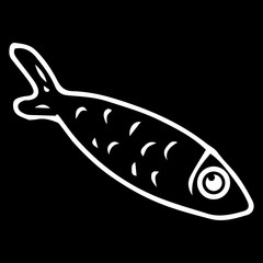Vector illustration of a fish. Hand drawn fish.