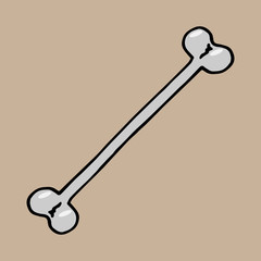 Vector  of a bone. Concept of bone cross is a danger. Hand drawn bones. Symbol of pirates.