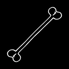 Vector  of a bone. Concept of bone cross is a danger. Hand drawn bones. Symbol of pirates.