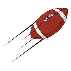 Vector illustration of an American football ball. Hand drawn leather oval ball.