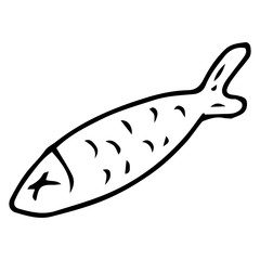 Fish doodle. Vector illustration of a fish. Hand drawn fish.