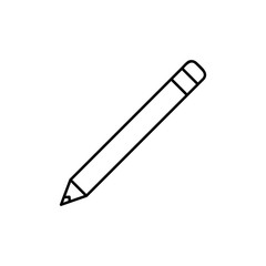 Pencil flat icon. Single high quality outline symbol of graduation for web design or mobile app. Thin line signs of education for design logo. Outline logo.