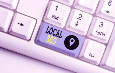 Conceptual hand writing showing Local Seo. Concept meaning helps businesses promote products and...
