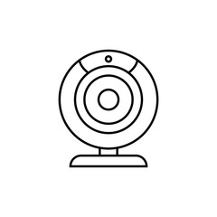 Web camera icon thin line for web and mobile, modern minimalistic flat design. Vector black icon on white background.