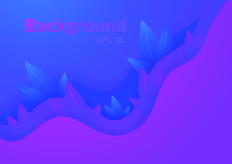 Vector background illustration Curve and leaves without chasing