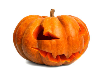 Halloween pumpkin. Halloween pumpkin head jack lantern isolated on white background